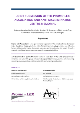 Joint Submission of the Promo-Lex Association and Anti-Discrimination Centre Memorial