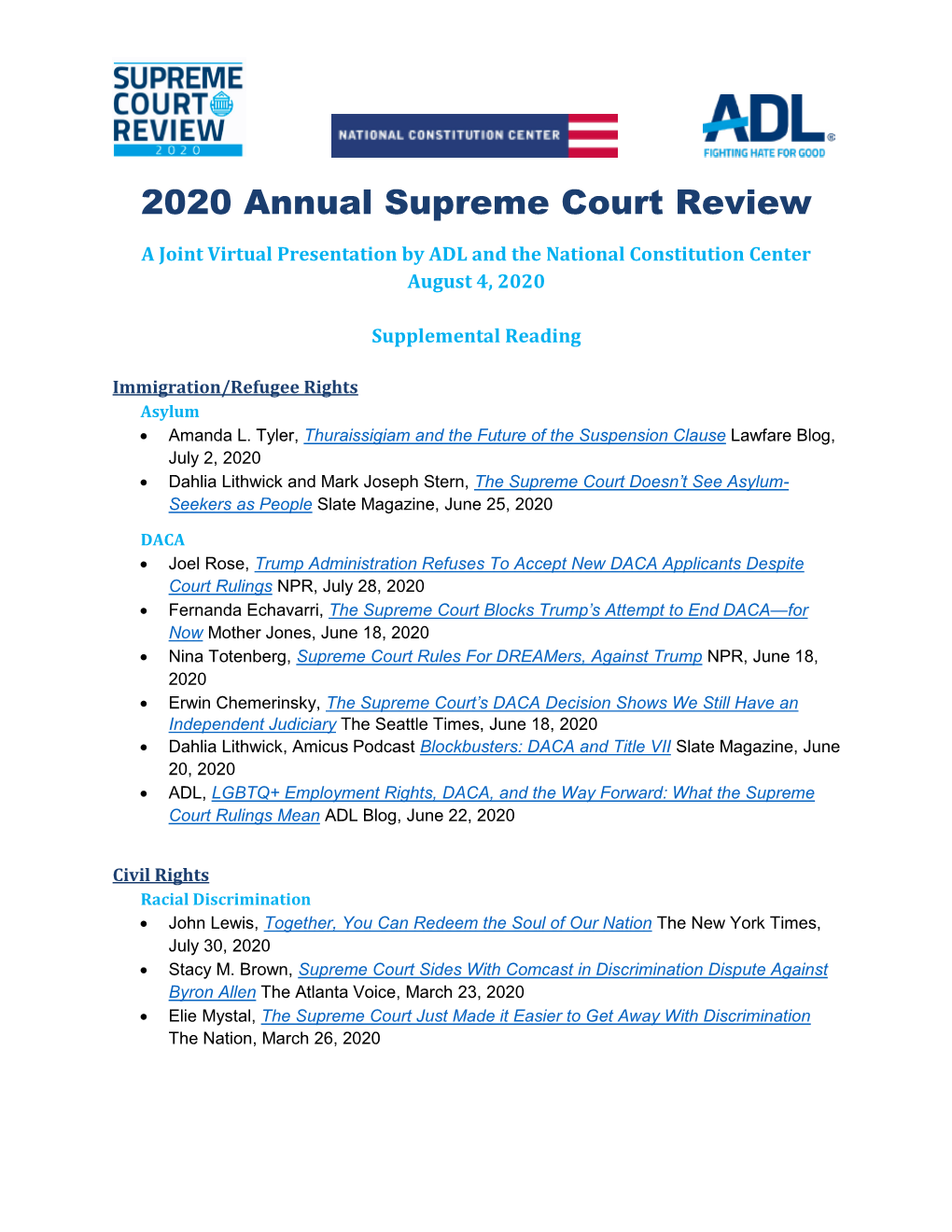 2020 Annual Supreme Court Review