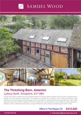 The Threshing Barn, Asterton
