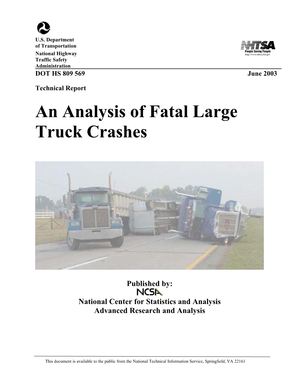 An Analysis of Fatal Large Truck Crashes