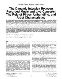 The Dynamic Interplay Between Recorded Music and Live Concerts