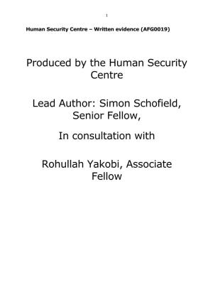 Produced by the Human Security Centre Lead Author