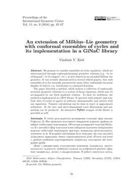 An Extension of Möbius–Lie Geometry with Conformal Ensembles of Cycles and Its Implementation in a Ginac Library