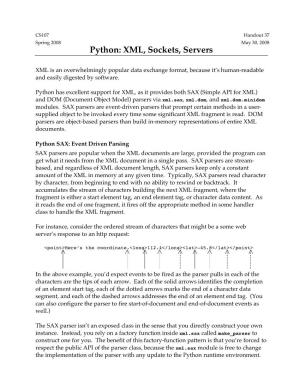 Python: XML, Sockets, Servers