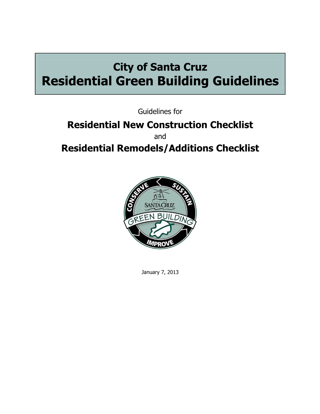 Residential Green Building Guidelines