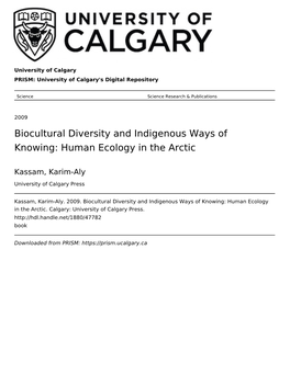 Biocultural Diversity and Indigenous Ways of Knowing: Human Ecology in the Arctic