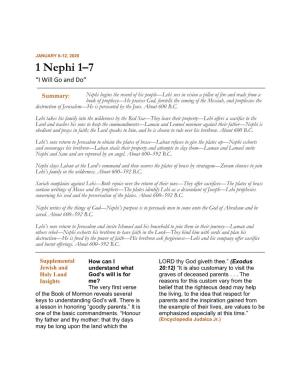 1 Nephi 1–7 “I Will Go and Do”