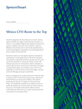 México CFO Route to the Top