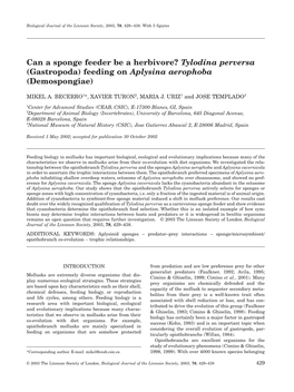 TYLODINA PERVERSA Biological Journal of the Linnean Society, 2003, 78, 429–438