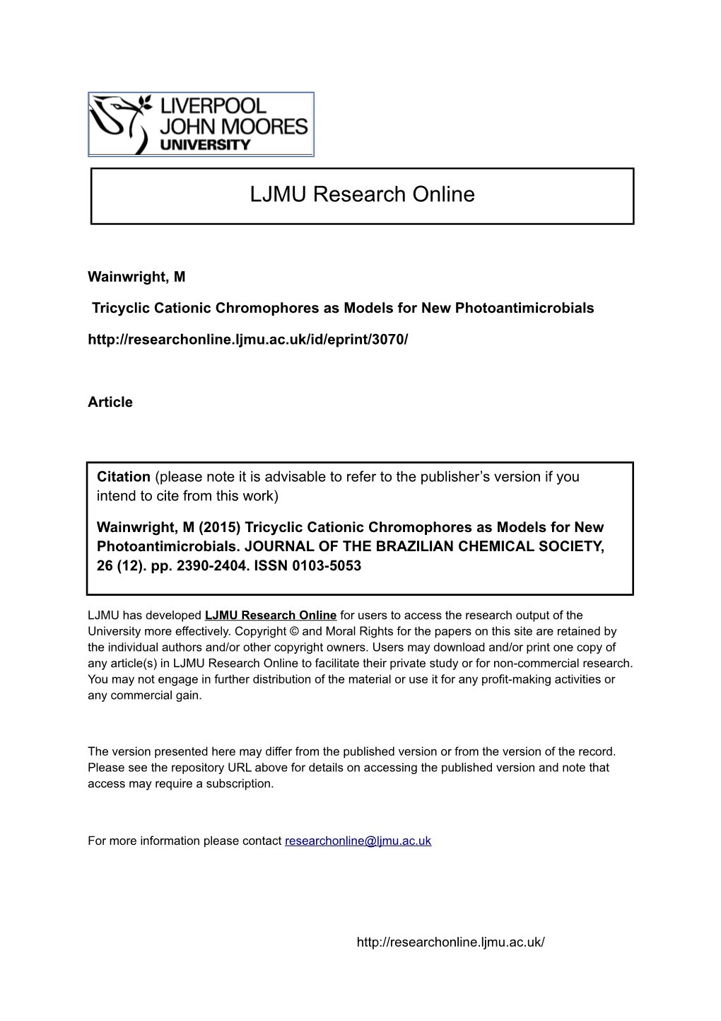 Phenothiazinium Photosensitisers