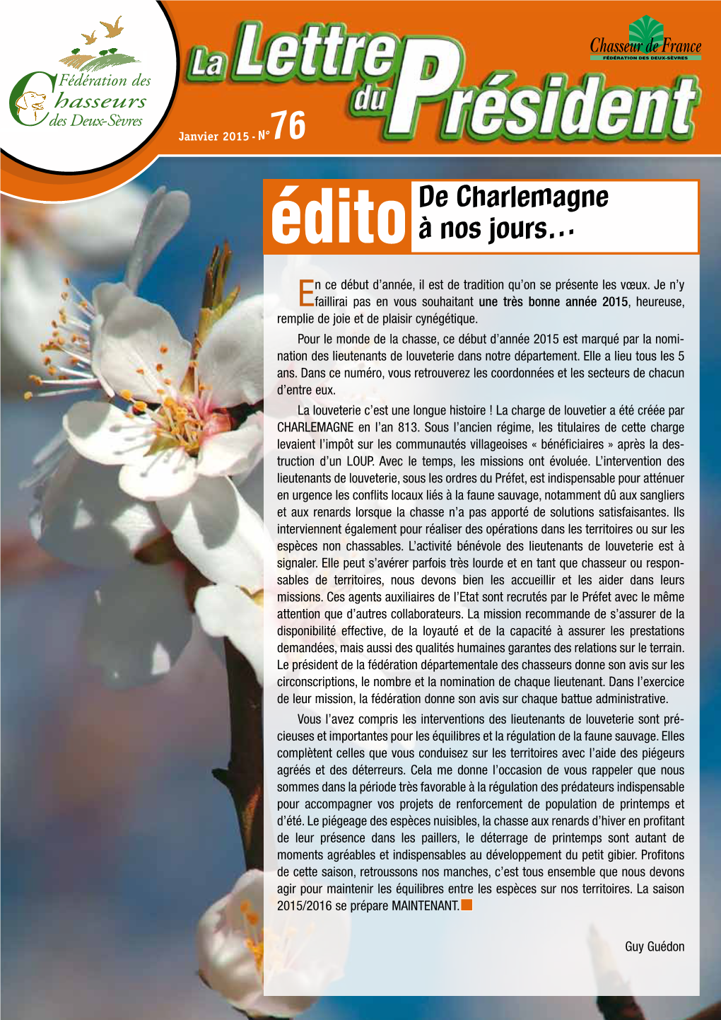 Lettre N°76 De Janvier 2015