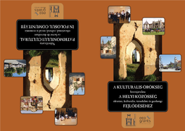 Patrimoniului Cultural În Folosul Comunitatii A