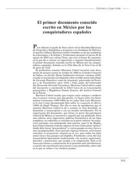 El Primer Documento Conocido Escrito En México Por Los Conquistadores Españoles