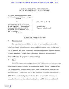 Case 2:07-Cv-00579-TFM-RCM Document 50 Filed 09/22/08 Page 1 of 32