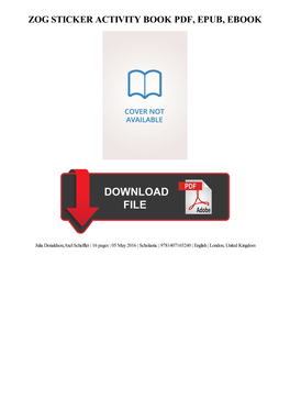 Zog Sticker Activity Book Ebook Free Download