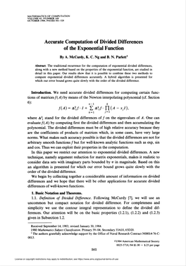 Accurate Computation of Divided Differences of the Exponential Function