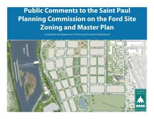 Public Comments to the Saint Paul Planning Commission on the Ford