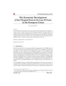 The Economic Development of the Visegrad Four in the Last 15 Years in the European Union