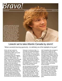 Lisiecki Set to Take Atlantic Canada by Storm! “What a Wonderful Learning Opportunity...It Is Definitely One of the Highlights of My Year!”
