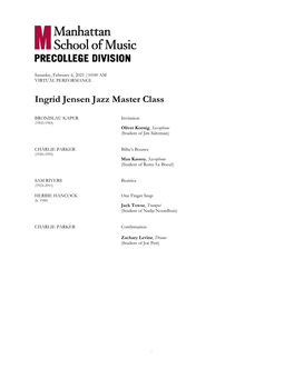 Ingrid Jensen Jazz Master Class