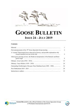 Goose Bulletin Issue 24 – July 2019
