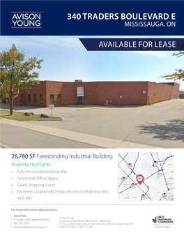 340 Traders Boulevard E Mississauga, On