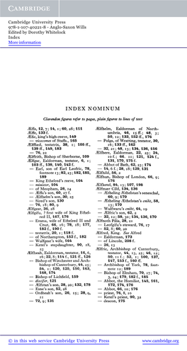 Anglo-Saxon Wills Edited by Dorothy Whitelock Index More Information