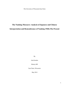 The Nanking Massacre: Analysis of Japanese and Chinese