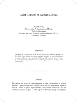 Meat Gluttons of Western Mexico