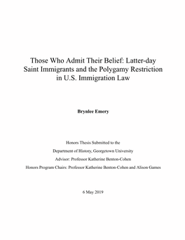 Brynlee Emery - Those Who Admit Their Belief - Google Docs