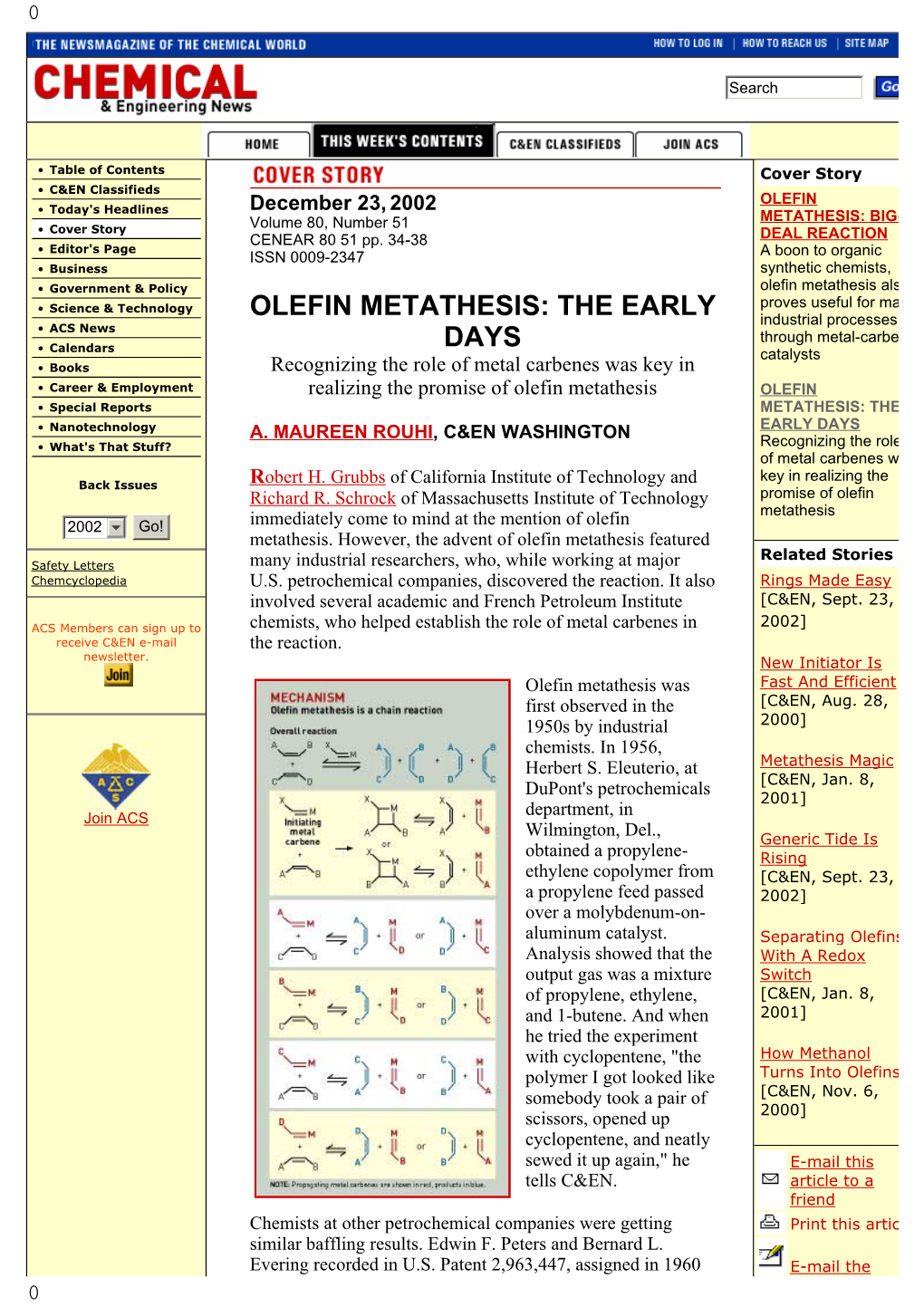 Olefin Metathesis: the Early Days