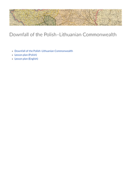 Downfall of the Polish–Lithuanian Commonwealth