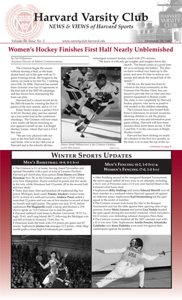 Harvard Varsity Club NEWS & VIEWS of Harvard Sports