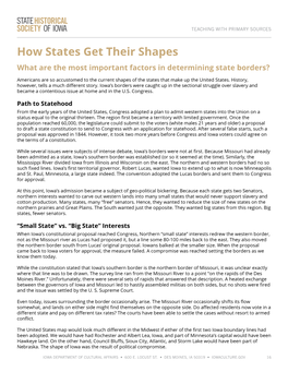 How States Get Their Shapes Source Set Teaching Guide