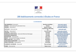 288 Établissements Connectés À Etudes En France