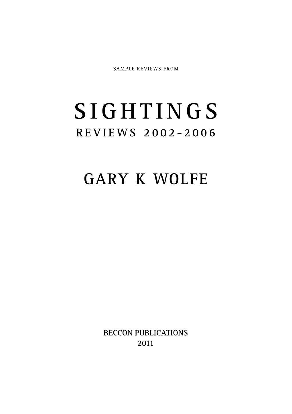 Sightings Final Copy