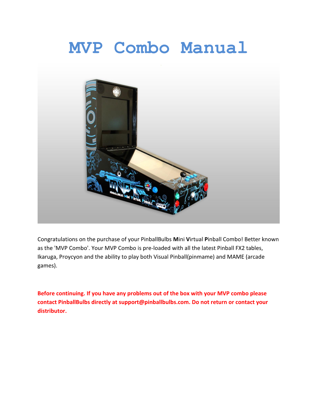 MVP Combo Manual