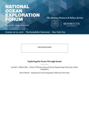 Discussion Paper: Exploring the Ocean Through Sound