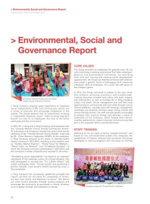 2014 Environmental, Social and Governance Report