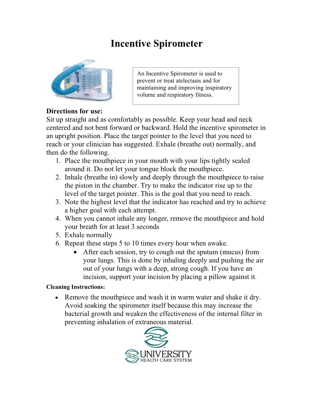 Incentive Spirometer