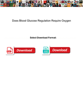Does Blood Glucose Regulation Require Oxygen