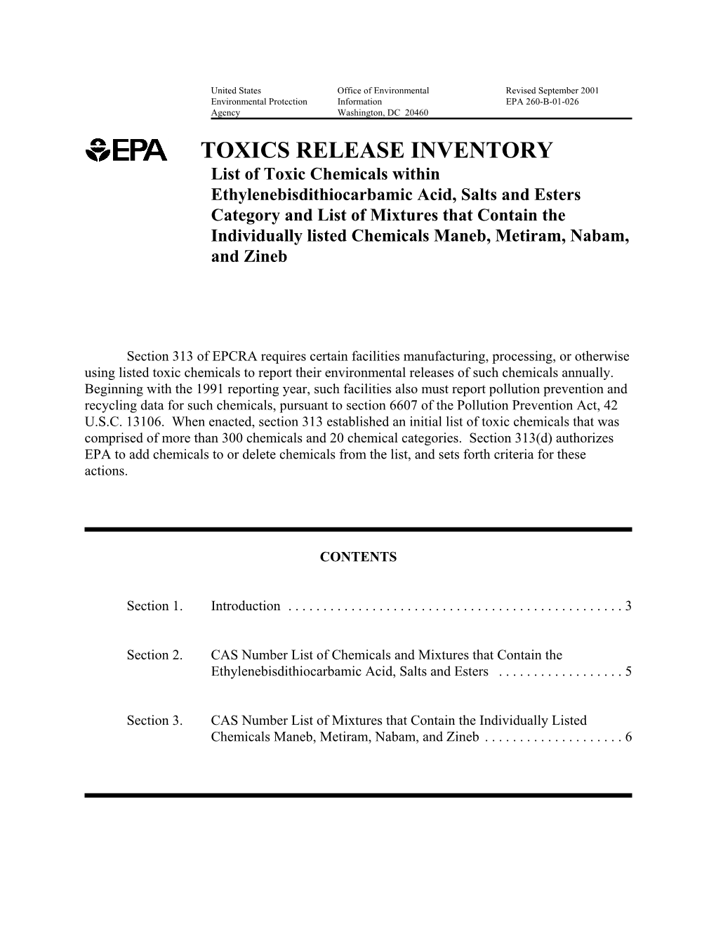 Toxics Release Inventory List of Toxic Chemicals Within