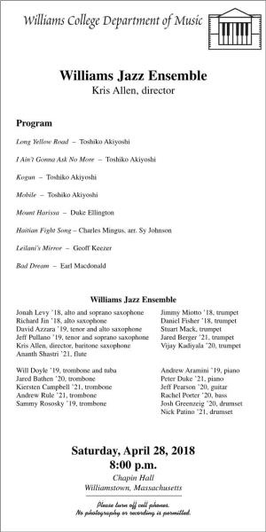 4-28-18 Jazz Ensemble