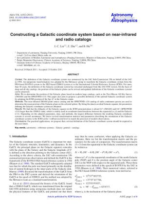 Constructing a Galactic Coordinate System Based on Near-Infrared and Radio Catalogs