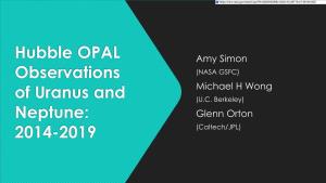 Hubble OPAL Observations of Uranus and Neptune: 2014-2019
