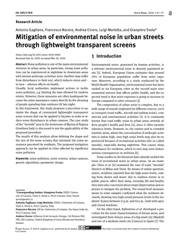 Mitigation of Environmental Noise in Urban Streets Through Lightweight