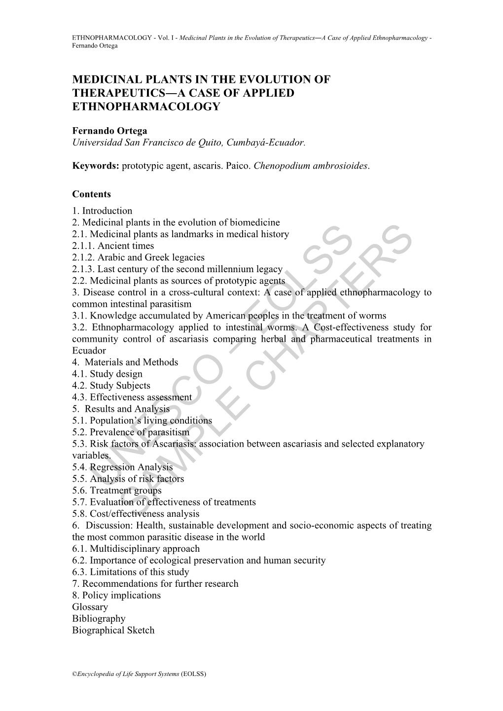 Medicinal Plants in the Evolution of Therapeutics―A Case of Applied Ethnopharmacology - Fernando Ortega