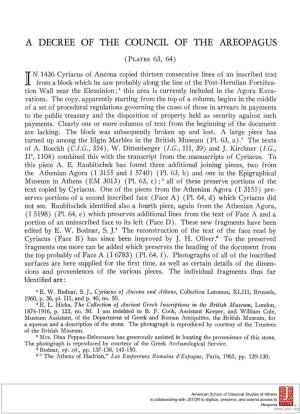 A Decree of the Council of the Areopagus