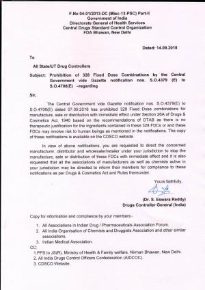Prohibition of 328 Fixed Dose Combination by the Central
