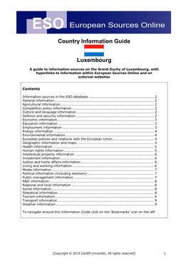 Country Information Guide Luxembourg